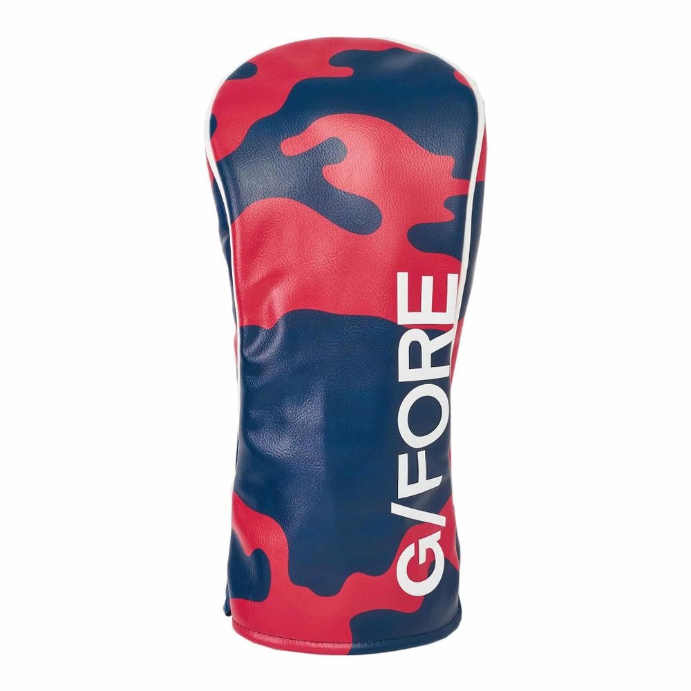 New G/FORE GFORE Driver Golf Head Cover - Leather Camo Blue Red White Re…